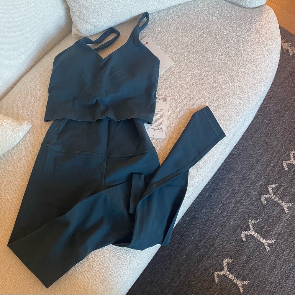 NWT Lululemon Set: Align Tank & High Rise Leggings 25” Indochine Blue Size 6 - Picture 11 of 11